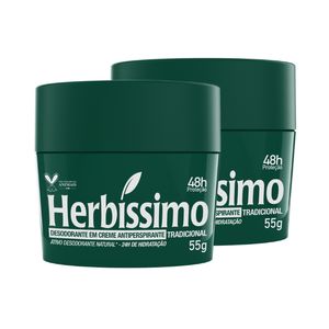 Kit Desodorante Creme Antitranspirante Tradicional Herbissimo 55G - 2 unidades