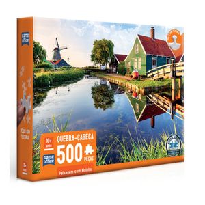 Quebra Cabeça Paisagem com Moinho 500 Peças Toyster 3078