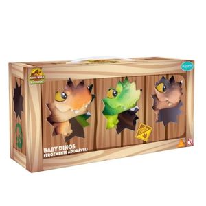 Kit de 3 Mini T-Rex Verde, Marrom e Preto Pupee 1493