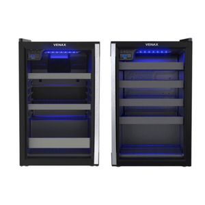 Conjunto Venax Cervejeira Blue Light 209L + Adega Piubella 50 Garrafas Porta Invertida Preto - 110V