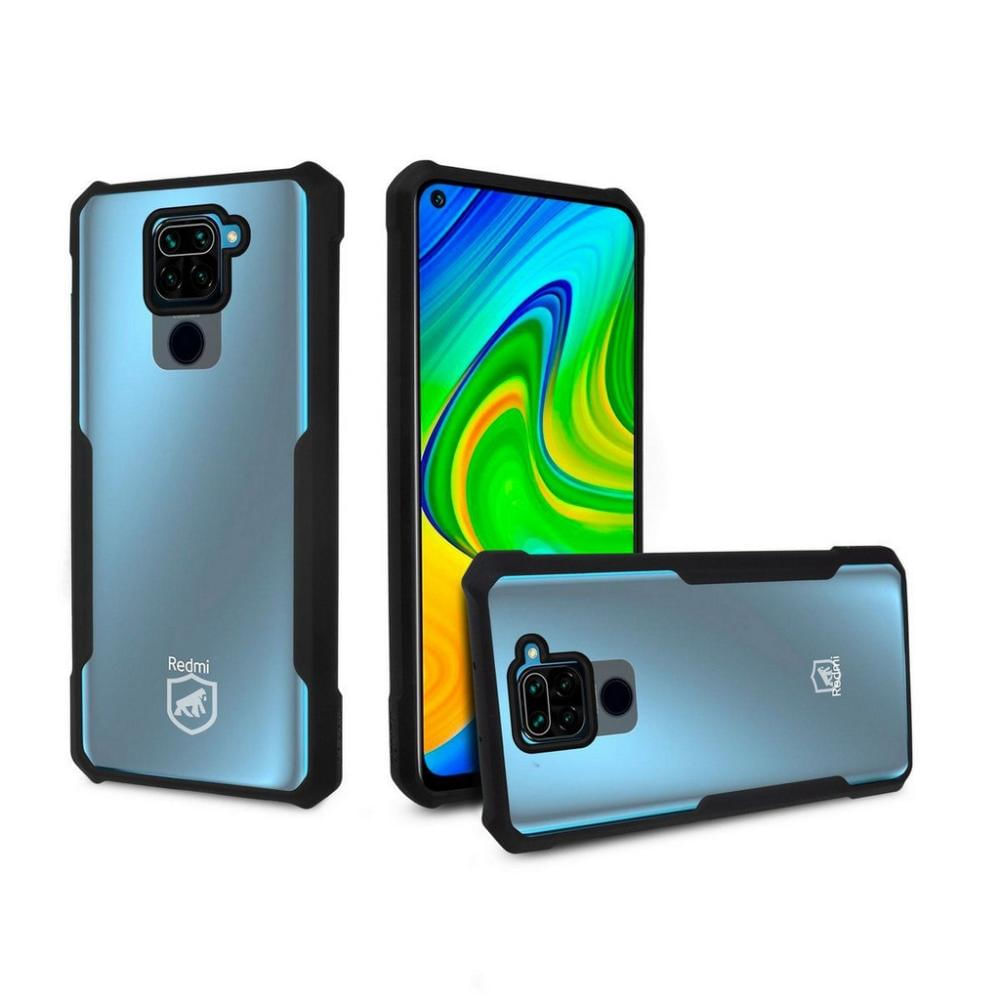 Película Defender Glass + Camera + Fibra De Carbono + Capa Dual Shock X Para Redmi Note 9 - Gshield