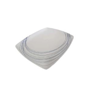 Travessa Rasa Retangular Porcelana Bugatti Italiana Jantar