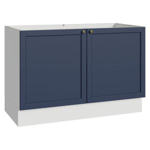 Balcão Gabinete de Pia 120 cm (Sem Tampo) Branco/Azul Vik Madesa
