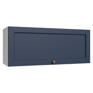Armário Aéreo 80 cm 1 Porta Basculante Branco/Azul Vik Madesa