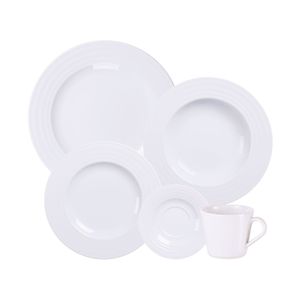Aparelho de Jantar 20 Peças Tramontina Vibrare em Porcelana Decorada