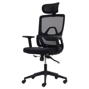 Cadeira de Escritório Ergonômica Ravena com Suporte Lombar Em Tela Mesh Preto
