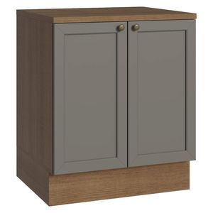Balcão de Cozinha 70 cm 2 Portas Rustic/Cinza Vik Madesa