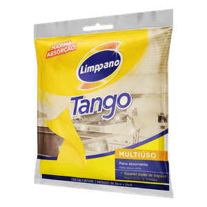 Pano Multiuso Absorvente Limppano Tango 40cmx38cm Pacote com 2 Unidades