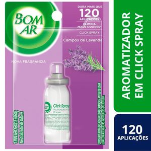 Aromatizador Bom Ar Click Spray Refil Campos de Lavanda 12ml