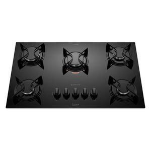 Cooktop 5 Bocas U Top Mesa de Vidro Atlas Preto Bivolt