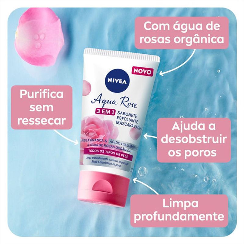 argila-facial-nivea-aqua-rose-3em1-150ml