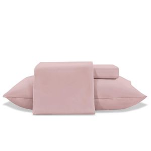 LENÇOL SOLTEIRO TOQUE DE SEDA ROSÊ 3 PEÇAS JOLITEX