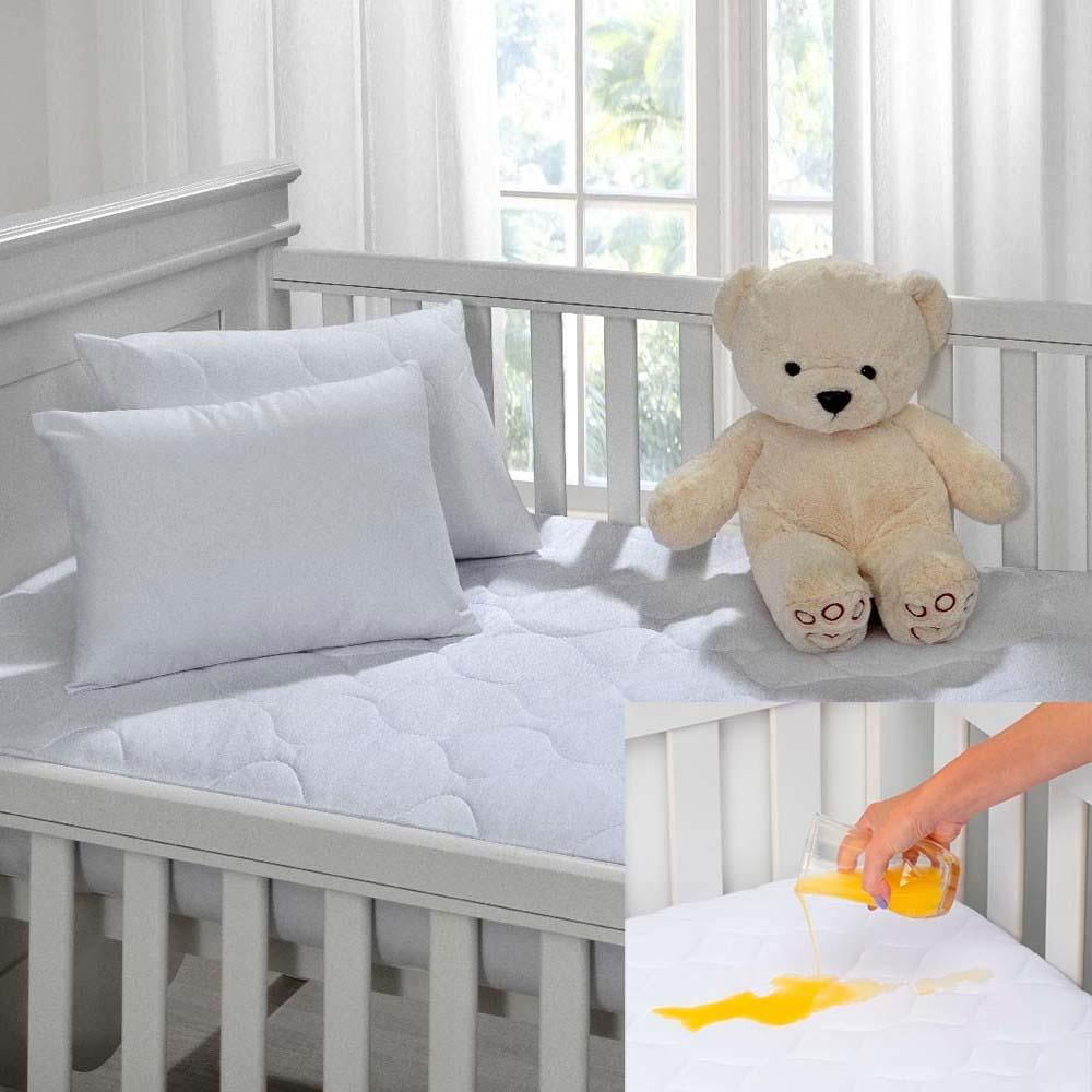 Encontraproduto.com.br - Protetor De Colchão Para Berço Impermeável Tecebem Branco