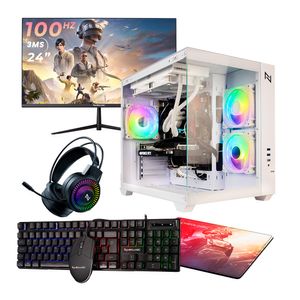 PC GAMER COMPLETO RYZEN 5 5600GT, 16GB 3200MHZ (RADEON VEGA 7), SSD 480GB, 500W 80 PLUS, MONITOR 24" 100HZ - NLI87600