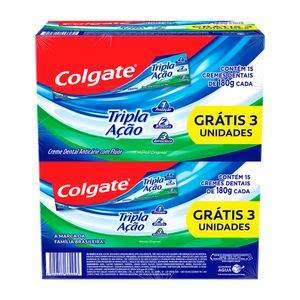 Creme Dental Colgate Tripa Ação Original 180g Leve 15 Pague 12