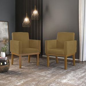 Kit 02 Poltronas Decorativa Reforçada Oferta  Capuccino