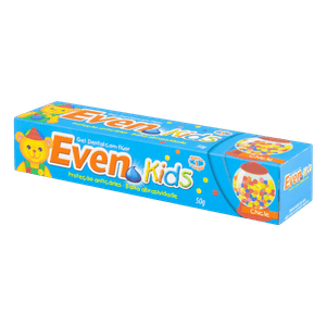 Gel Dental com Flúor Chicle Even Kids Caixa 50g