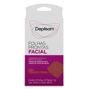 Folhas Prontas Facial Depilsam Mel 10 Pares