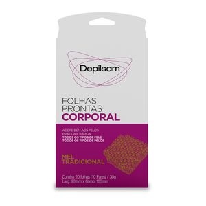 Folhas Prontas Corporal Depilsam Mel 10 Pares