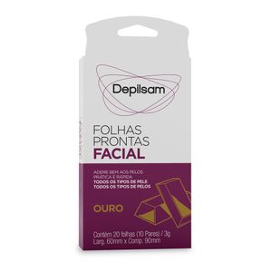 Folhas Prontas Facial Depilsam Ouro 10 Pares