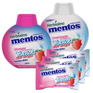 Kit Herbissimo Mentos Yogurt Morango -  c/5 unidades Kit Herbissimo Mentos Yogurt Morango - 5 unidades