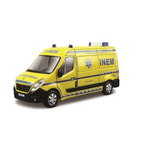 Miniatura Carro Renault Master 1/50 Emergency Amarelo Bburago 32008