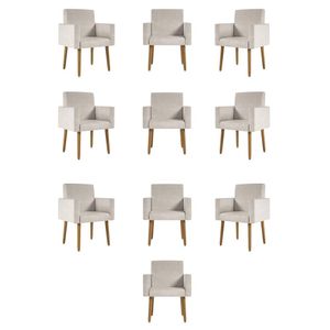 Kit 10 Cadeiras Poltronas Decorativa - Escritório - Recepção