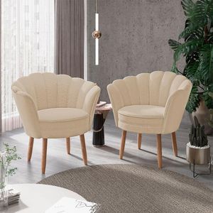 Kit 2 Poltronas Flor Veludo Luxo Sala Quarto - Balaqui Decor