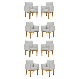 Kit 08 Cadeiras Decorativa Reforçada Oferta Balaqui Linho