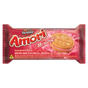 Biscoito Amori Recheio Morango Richester 35,6g