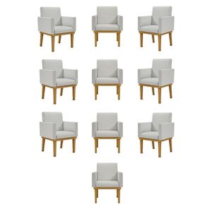 Kit 10 Poltronas Decorativa Recepção Oferta Balaqui Linho