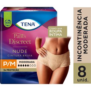 Roupa Íntima Pants Discreet Nude Tamanho P/M Tena 8x1