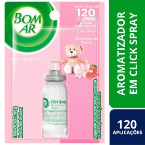 Aromatizador Bom Ar Click Spray Refil Cheirinho de Talco 12ml