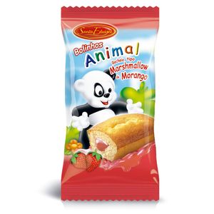 Mini Bolo de Baunilha com Recheio Tipo de Marshmallow de Morango