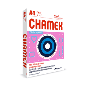 Papel Sulfite A4 75 Edição Especial Outubro Rosa Chamex 500 Folhas