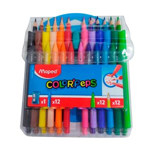 Kit Maped Color Peps Giz De Cera, Lápis De Cor, Hidrocor E Apontador 37 Peças