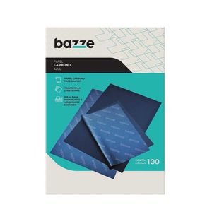 Papel Carbono Bazze Azul A4 Pacote com 100 Unidades