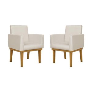 Kit 2 Poltronas Nina em Suede com Base de Madeira