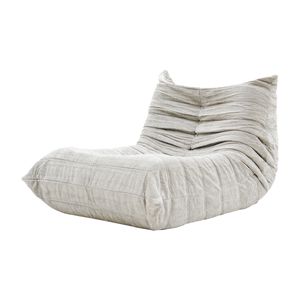 Puff Poltrona Togo Europeu Estilo Poltrona em Bouclé Cinza