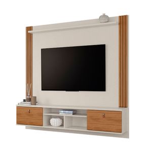 Painel para TV até 75" Pierre Mobler Pérola/Cinamomo