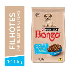 Ração Bonzo Cães Filhotes Carne, Leite e Cereais 10,1kg