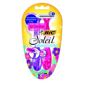 Aparelho Descartável para Depilar Bic Soleil Shave e Trim 2 Unidades