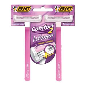 Aparelho de Depilar Descartável Bic Comfort 2 Women Combo com 2 Unidades