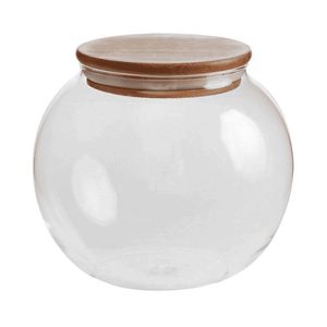 Baleiro com Tampa de Bambu 450ml Yangzi
