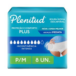 Roupa Íntima Plenitud Protect Plus Tamanho P/M 8x1