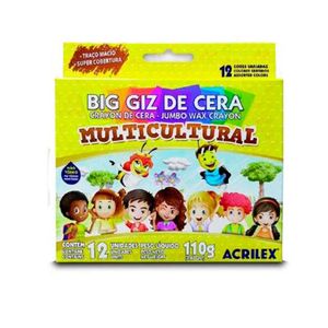 Big Giz De Cera Ton De Pele  Caixa com 12 Cores