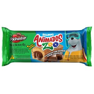 Bolinho Richester Animados Zoo Baunilha com Chocolate 40g