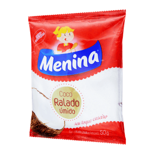 Coco Ralado Úmido Adoçado Menina Pacote 50g