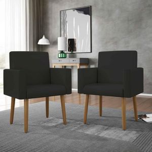 Kit 16 Poltronas Courino Preto
