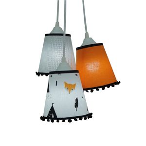 Lustre Pendente Luminária Teto Bebê Raposinha Pompons Bivolt